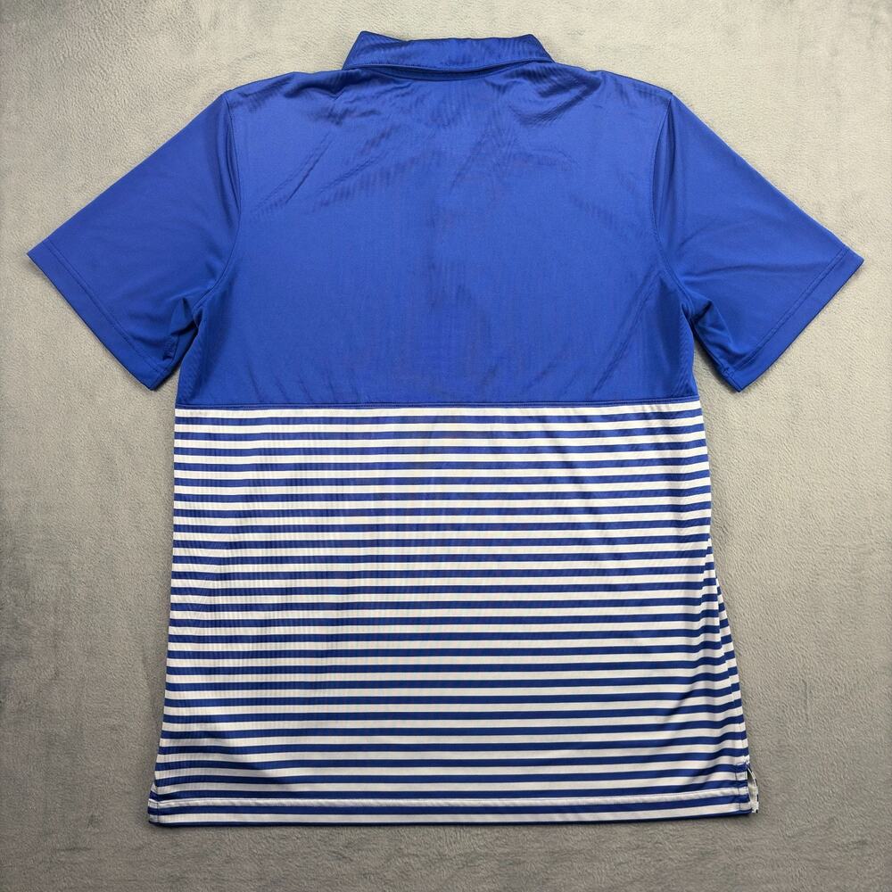 Nike NY Mets Polo Shirt Men's Large Blue Striped Performance Baseball Golfing - Picture 3 of 8